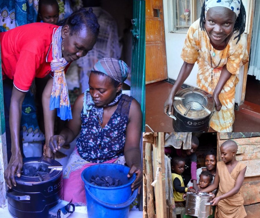 Una nuova eco-stufa Jikokoa a Mutungu in Uganda